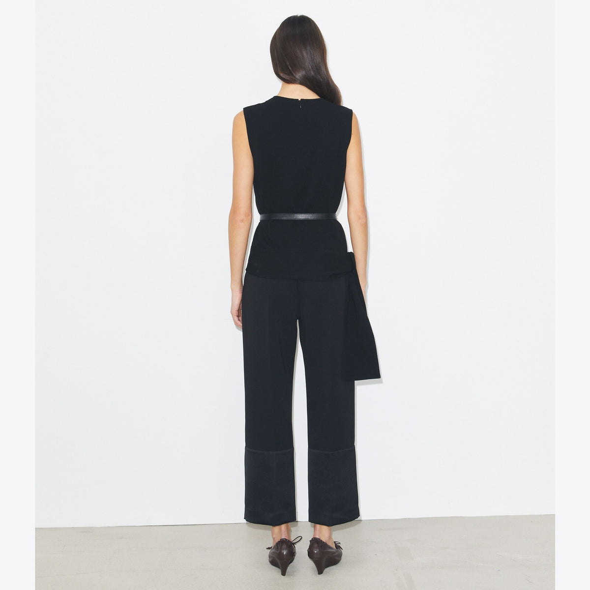 Tory Burch Cropped Crepe Pant - Black - 3