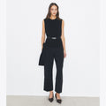Tory Burch Cropped Crepe Pant - Black - 2