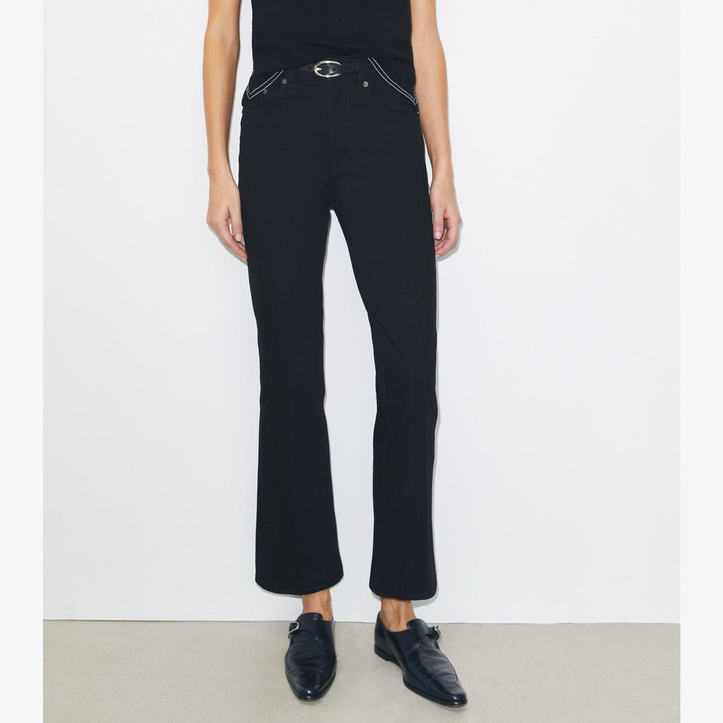 Tory Burch Cropped Flare Jean - Black - 5