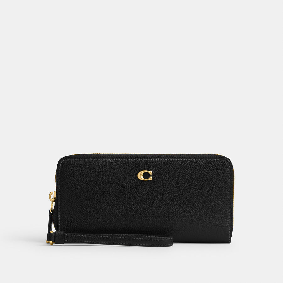 Coach Essential Continental Wallet - Brass/Black (Women's)