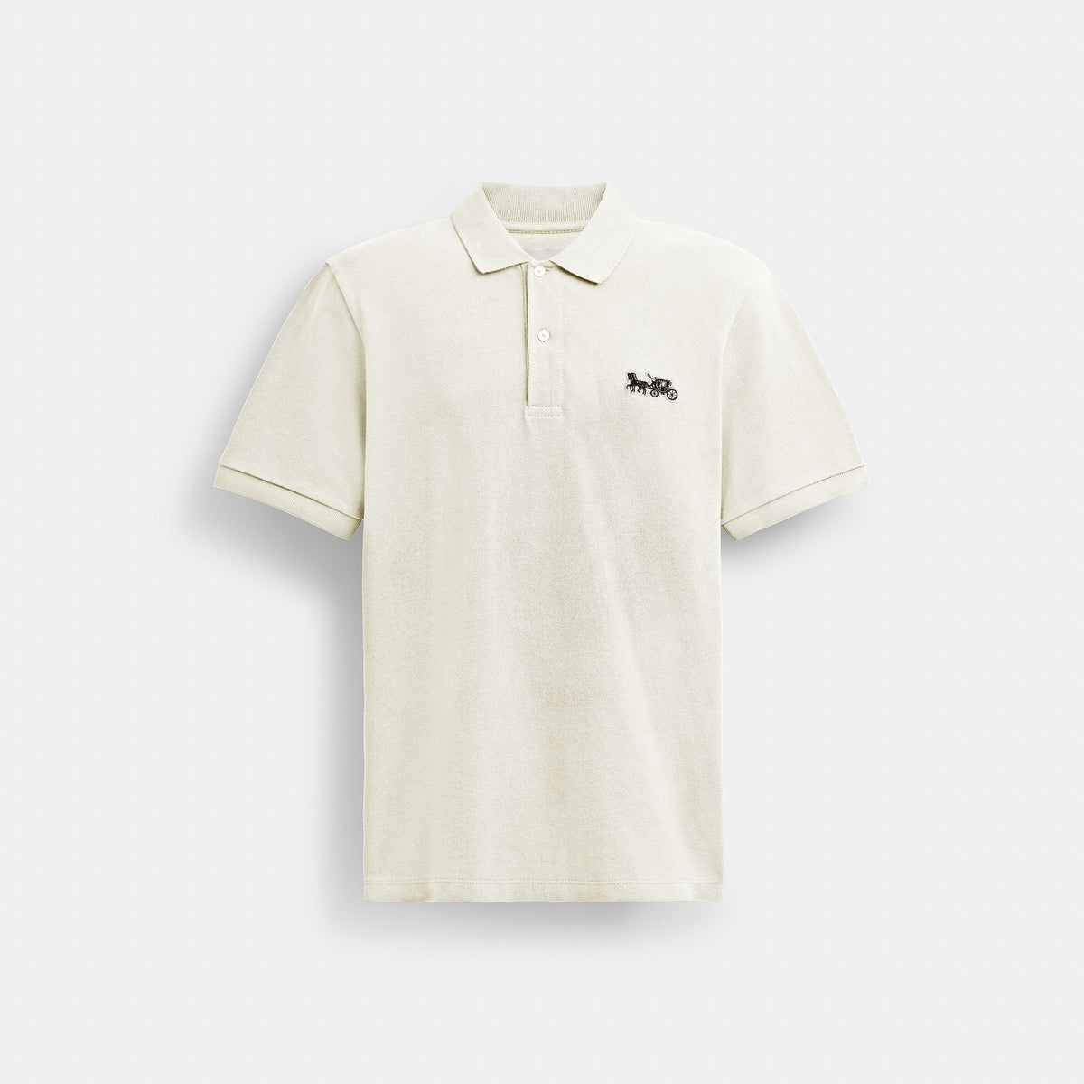 Coach Horse And Carriage Classic Polo In Organic Cotton - White