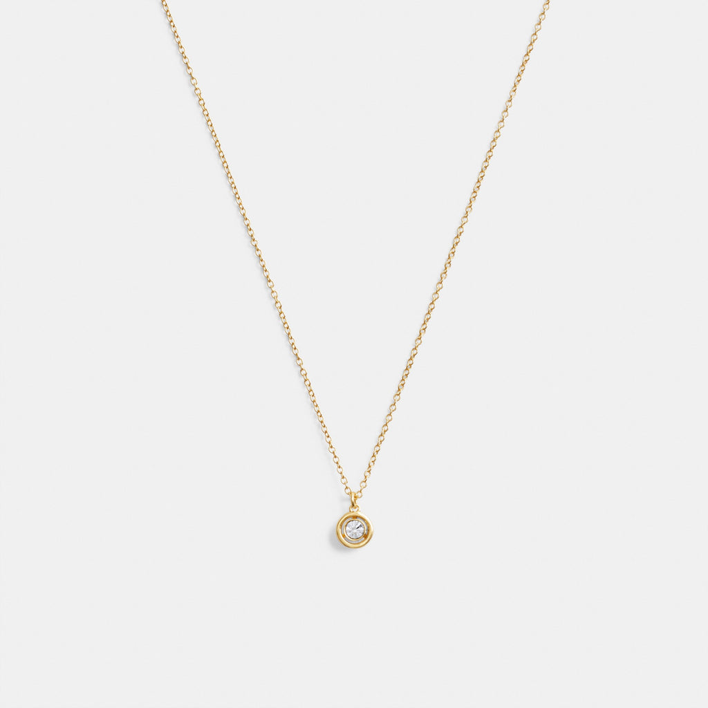Coach Halo Round Pendant Necklace - Gold (Women's)