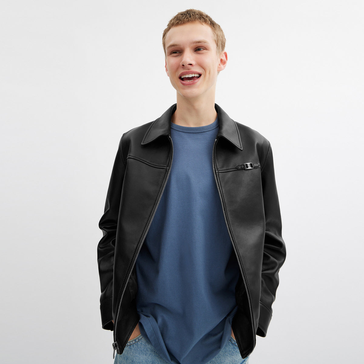 Coach Heritage C Lightweight Leather Jacket - Black (3)