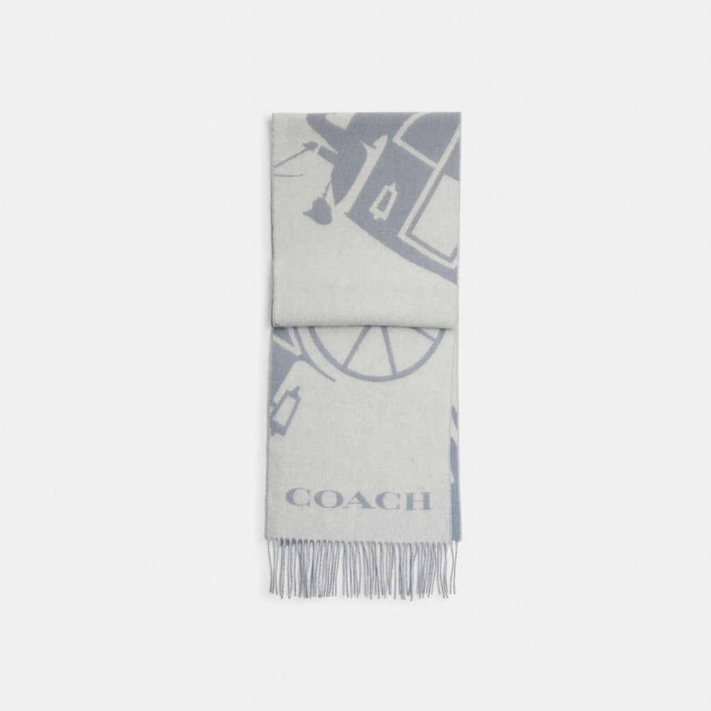 Coach Horse And Carriage Cashmere Muffler - Chalk