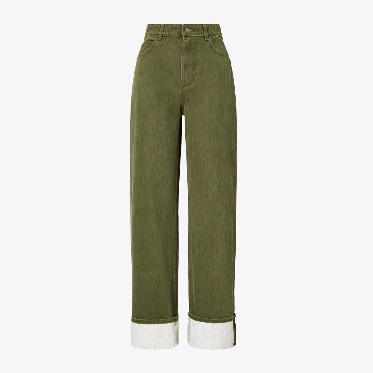 Tory Burch Cuffed Jean - Distressed Green