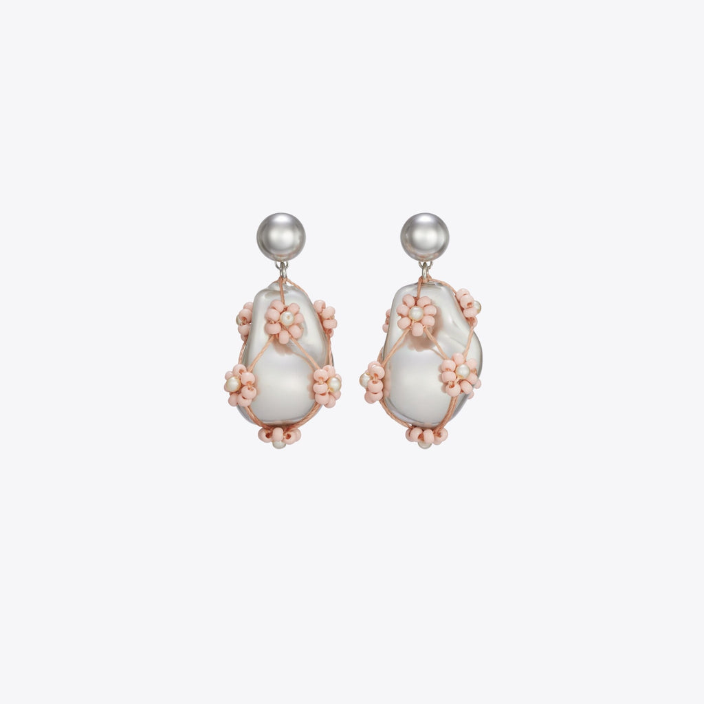Tory Burch Curiosity Beaded Pearl Drop Earrings - Tory Gold / Pink