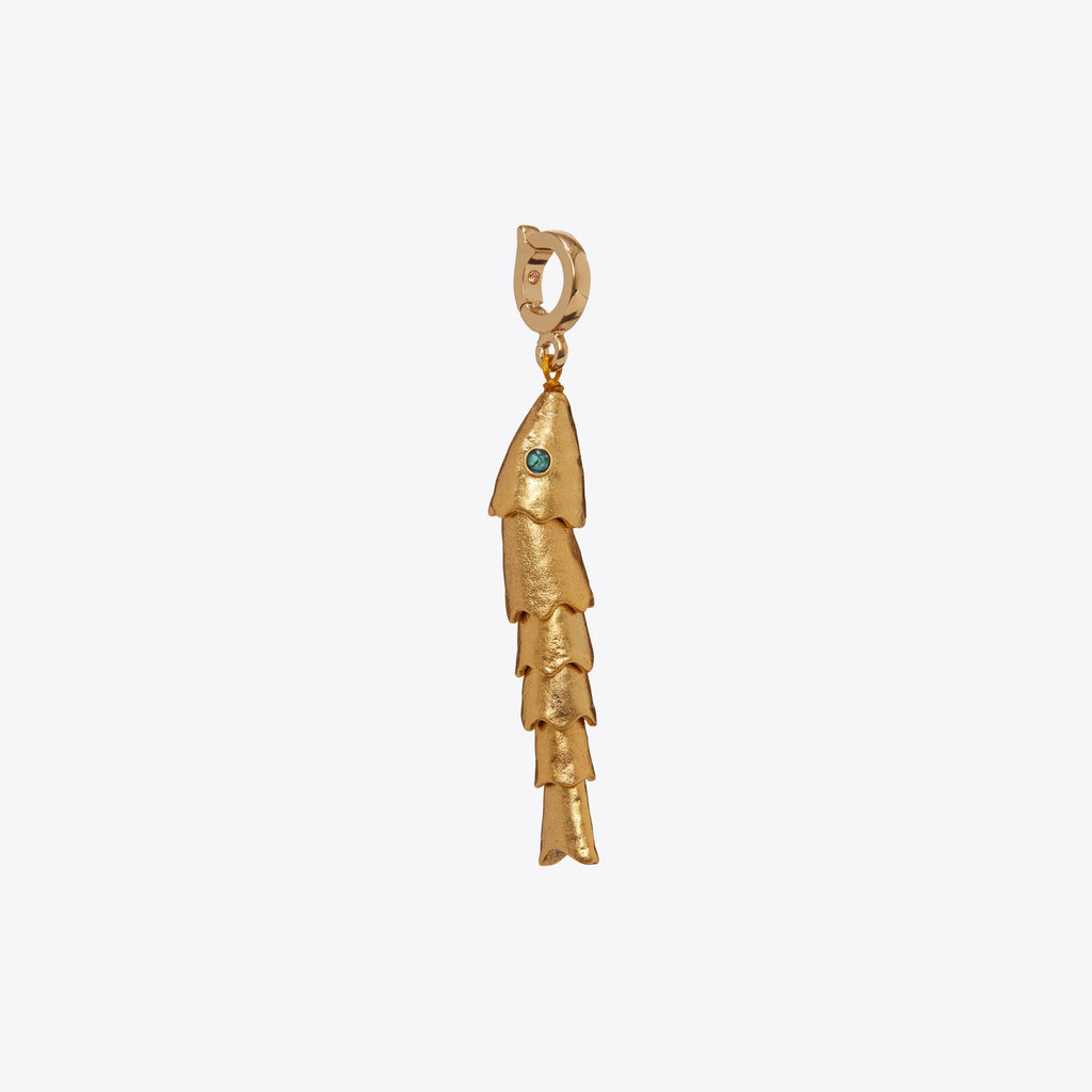 Tory Burch Curiosity Fish Charm - Rolled Light Brass
