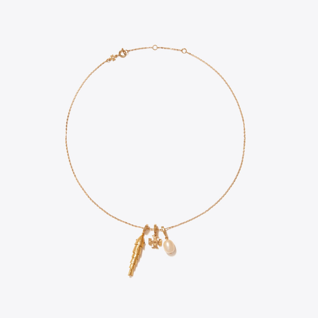 Tory Burch Curiosity Fish Charm - Rolled Light Brass - 3