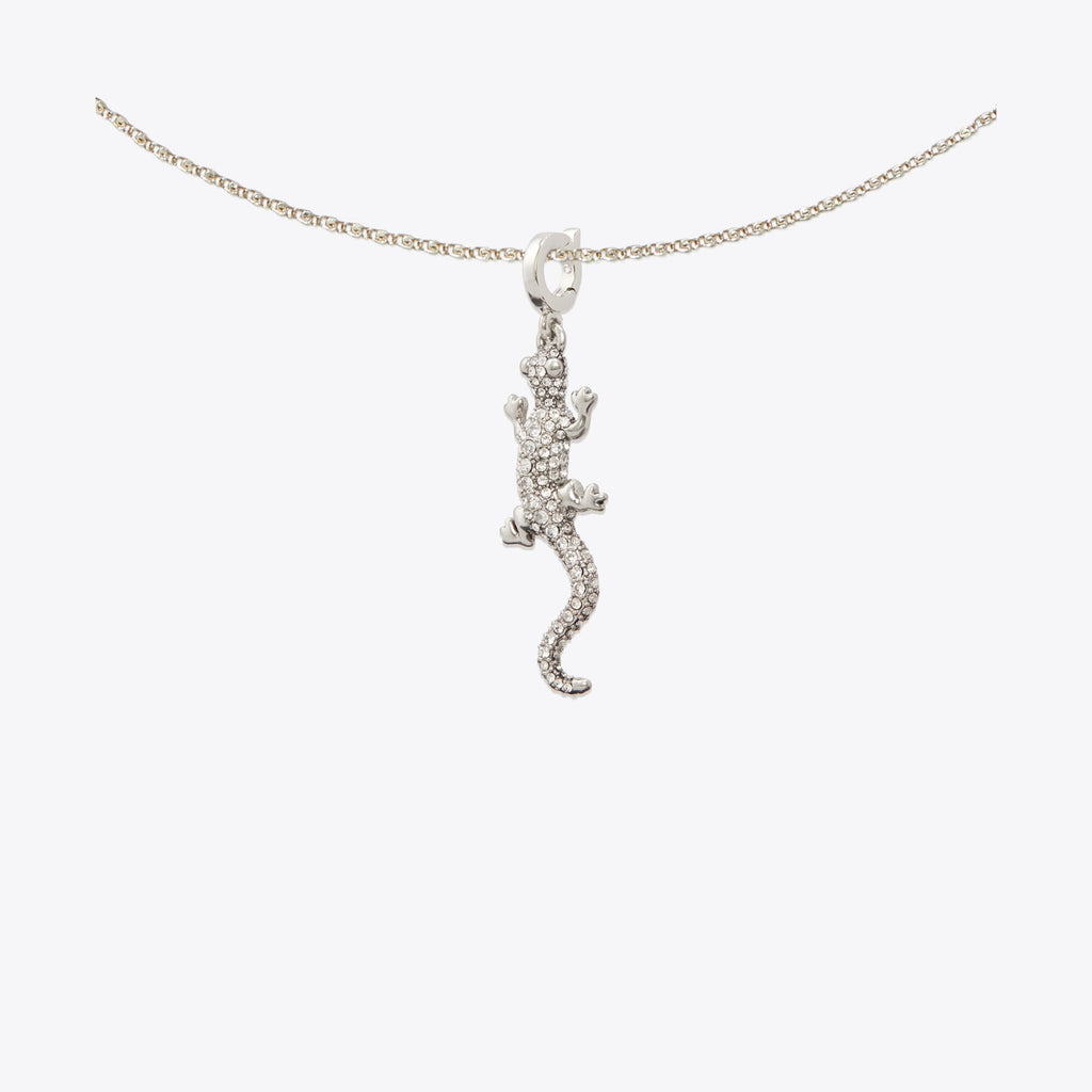 Tory Burch Curiosity Salamander Charm - Antique Silver / Crystal - 2