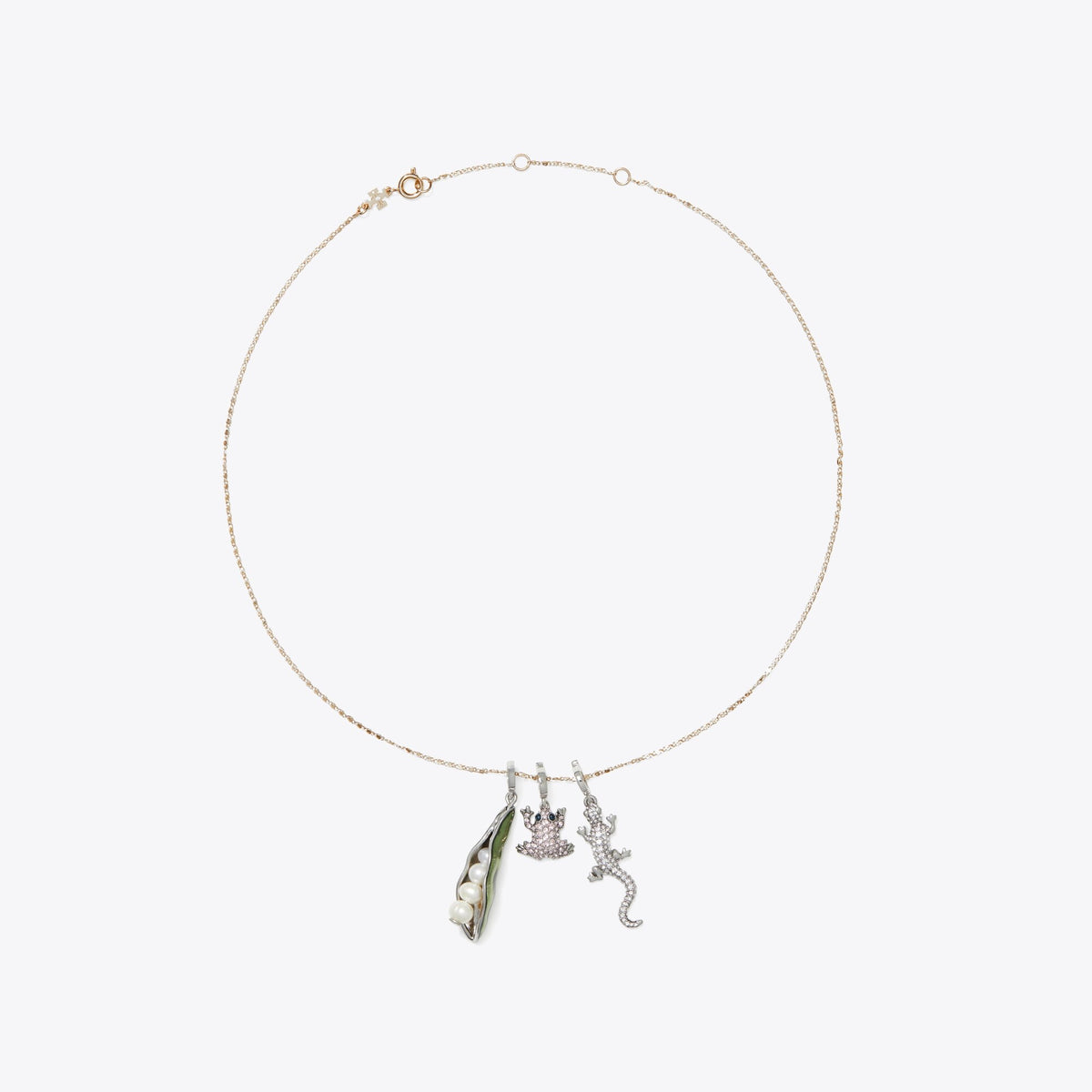 Tory Burch Curiosity Salamander Charm - Antique Silver / Crystal - 3