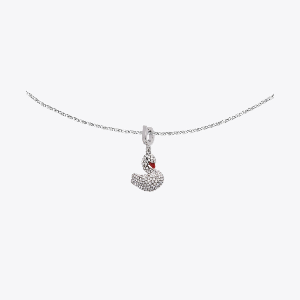 Tory Burch Curiosity Swan Charm - Tory Silver / Crystal - 2