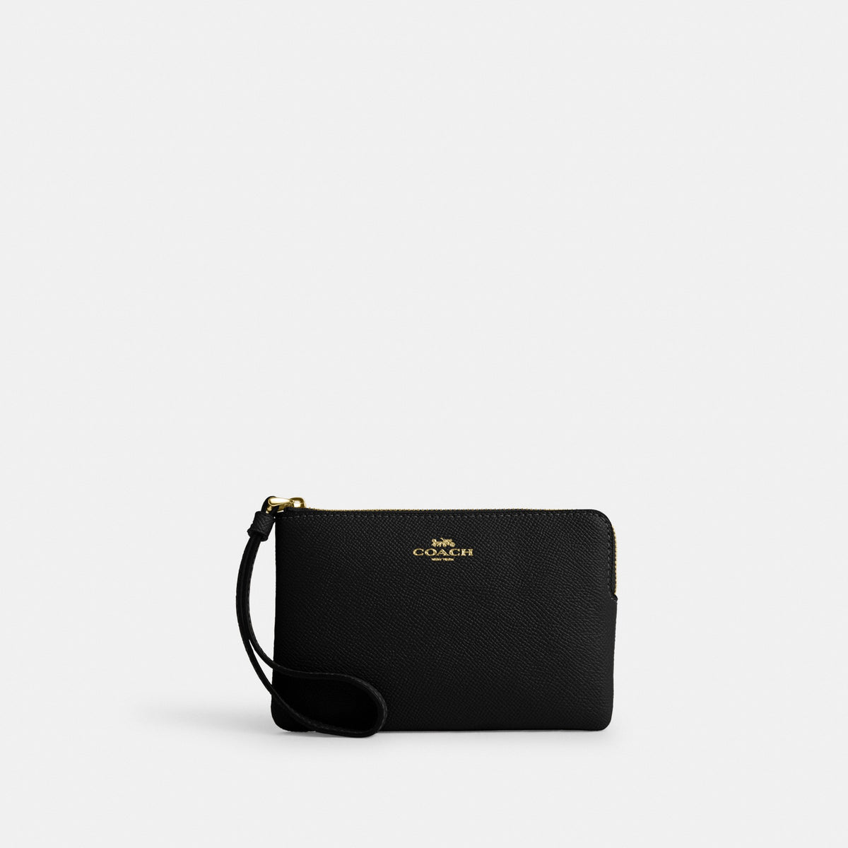 Coach Corner Zip Wristlet - Gold/Black (Women's)
