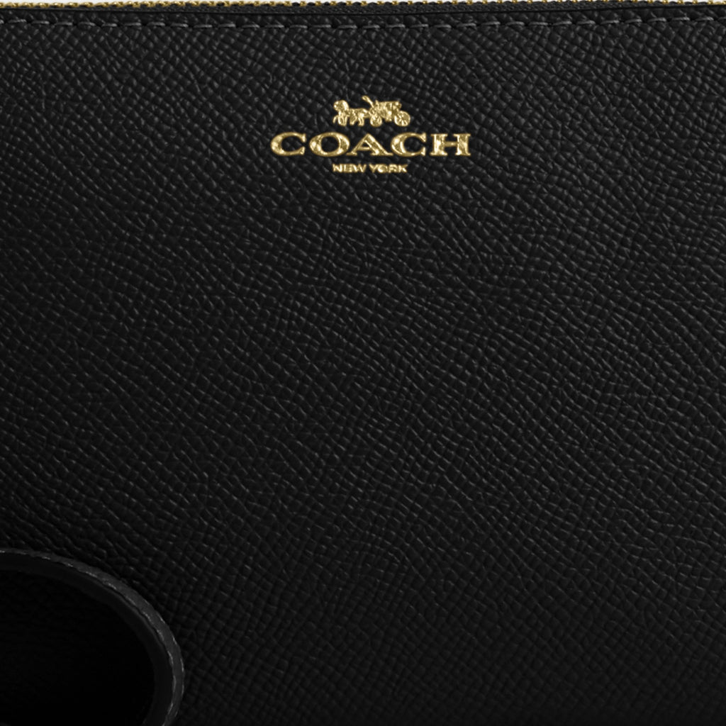 Coach Corner Zip Wristlet - Gold/Black (Women's)
