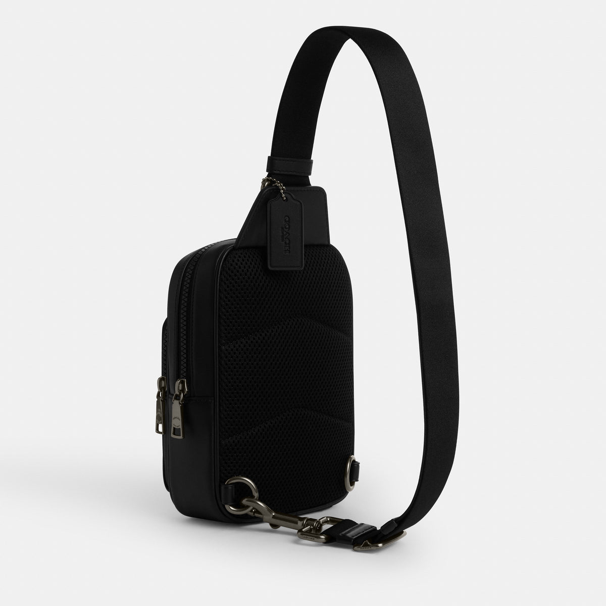 Coach Racer Sling Pack In Signature Canvas - Gunmetal/Charcoal/Black (2)
