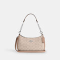 Coach Teri Shoulder Bag In Signature Canvas - Silver/Sand/Taupe (Women's)