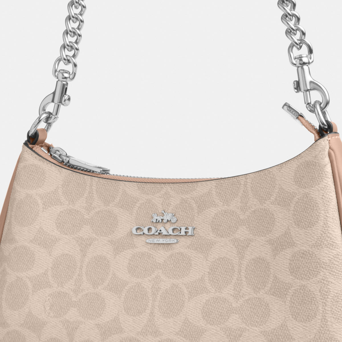 Coach Teri Shoulder Bag In Signature Canvas - Silver/Sand/Taupe (Women's)