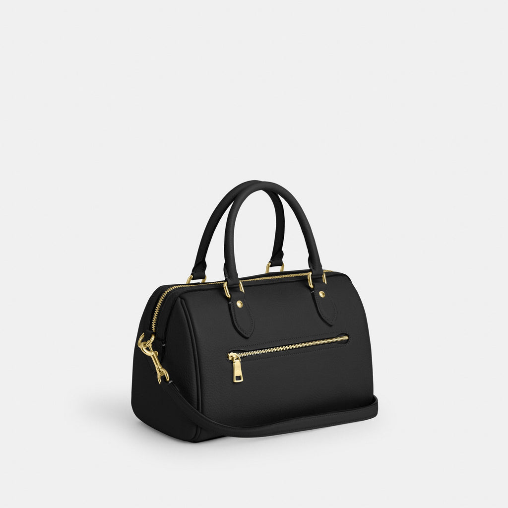 Coach Rowan Satchel Bag - Gold/Black (Women's)