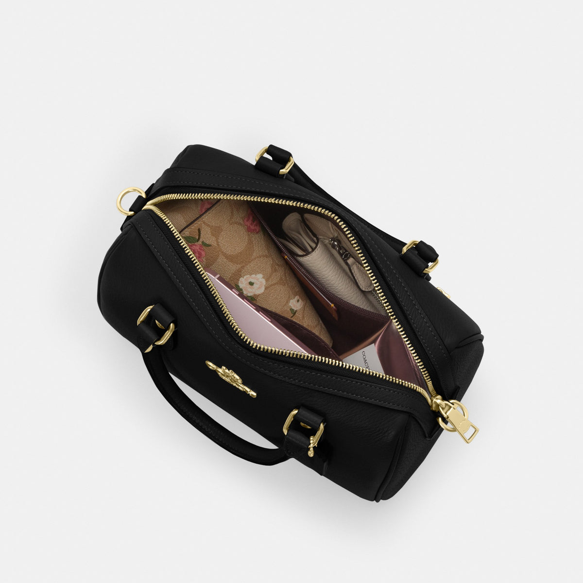 Coach Rowan Satchel Bag - Gold/Black (Women's)