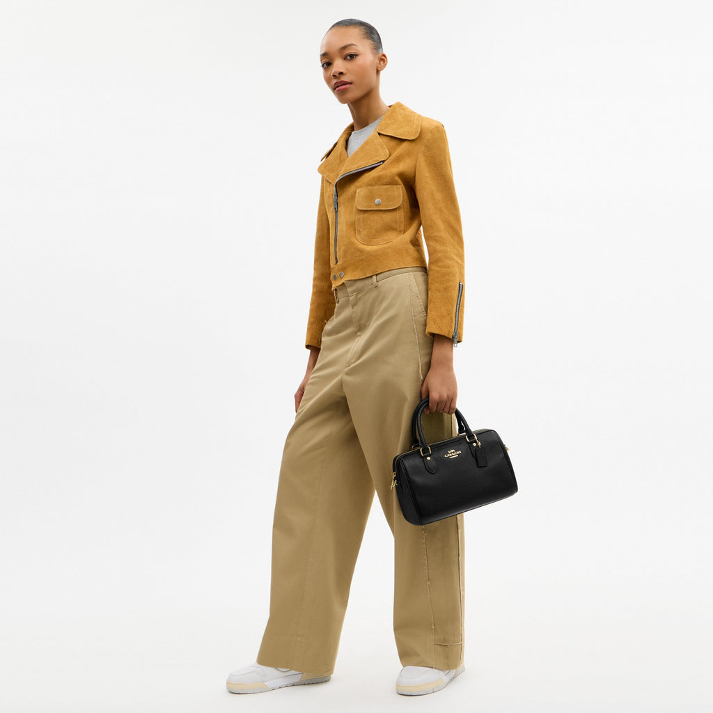 Coach Rowan Satchel Bag - Gold/Black (Women's)
