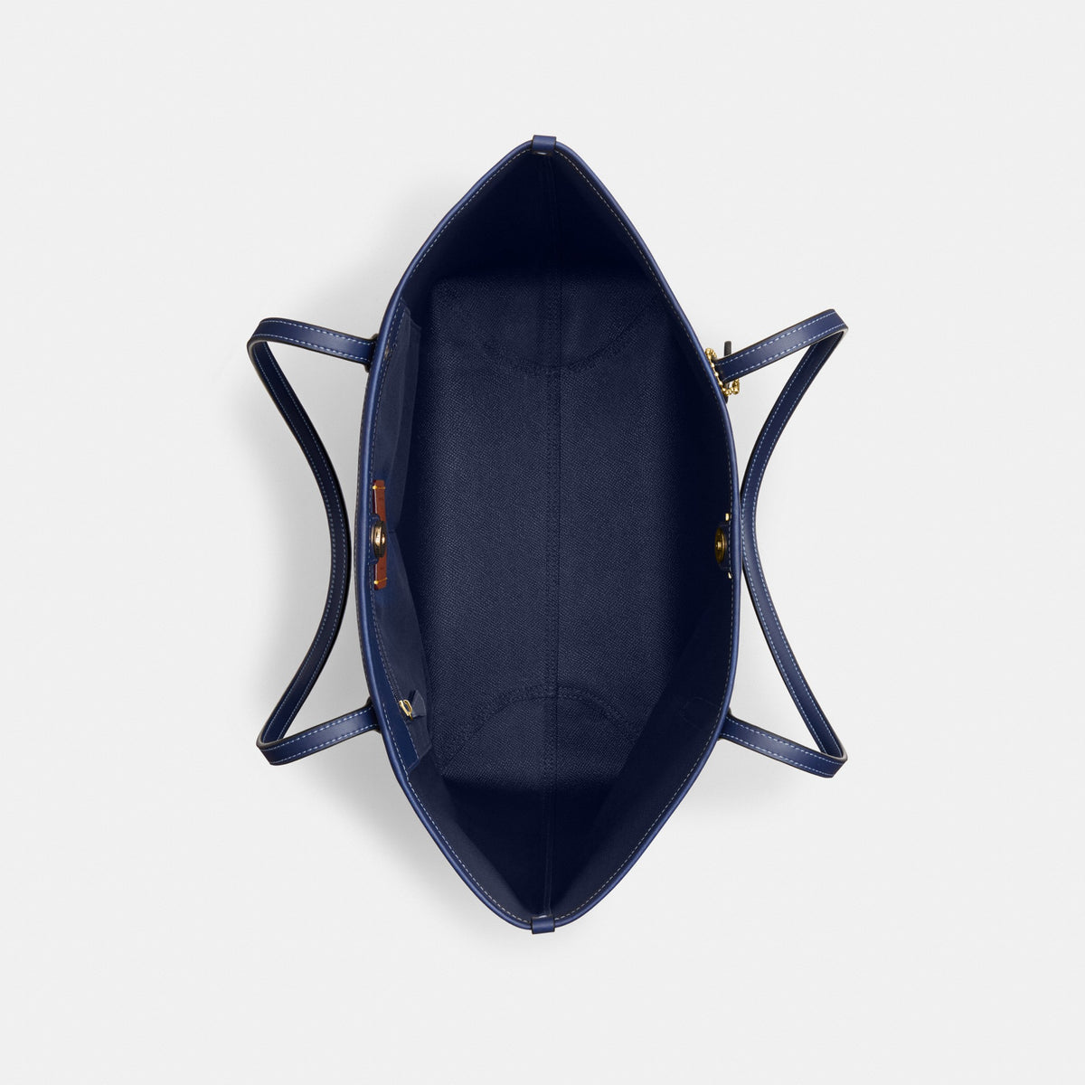 Coach City Tote Bag In Signature Canvas - Gold/Navy (Women's)