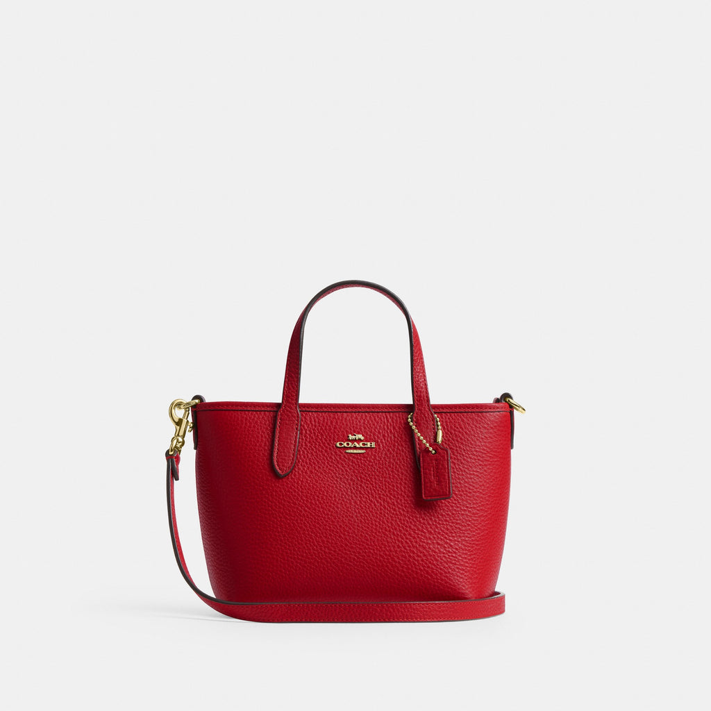 Coach City Mini Tote Bag - Gold/Bright Cardinal (Women's)