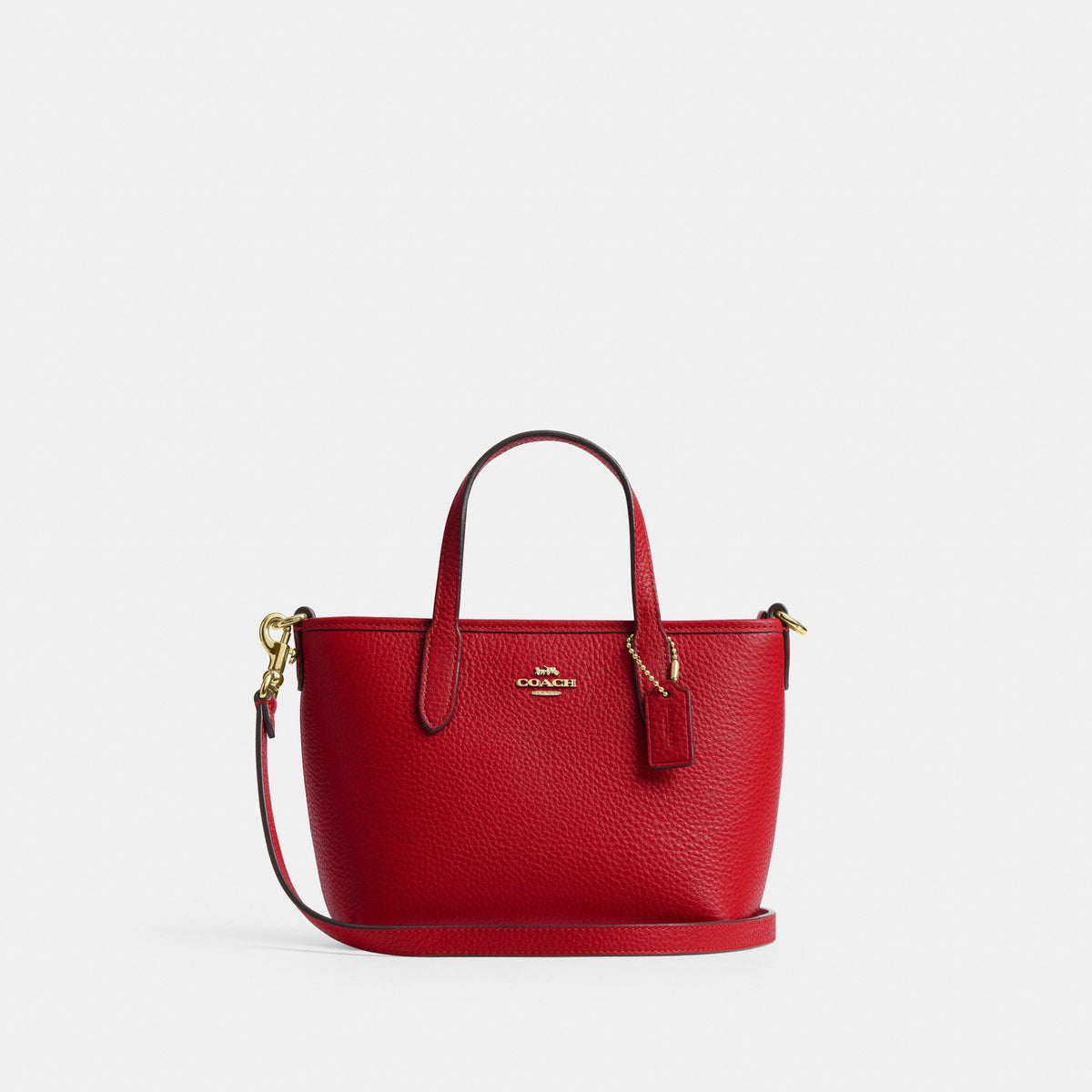 Coach City Mini Tote Bag - Gold/Bright Cardinal (Women's)