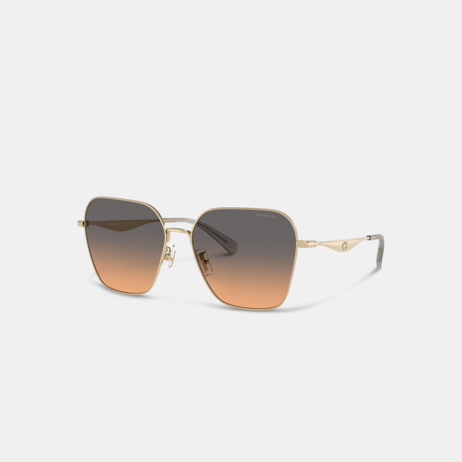 Coach C Hardware Metal Oversized Square Sunglasses - Peach Blush (Women's)