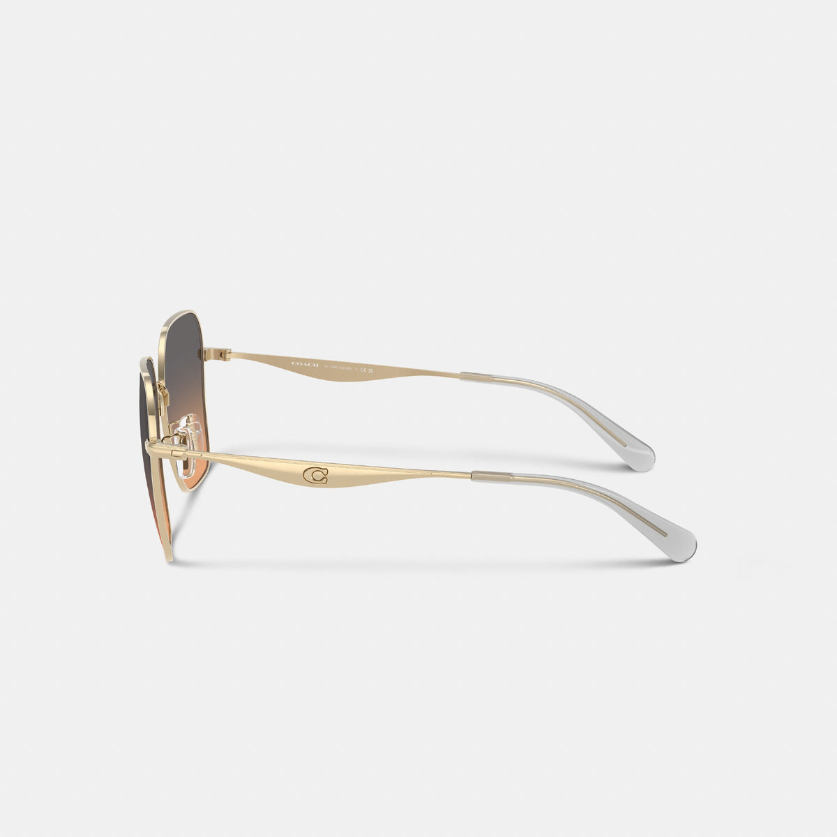 Coach C Hardware Metal Oversized Square Sunglasses - Peach Blush (3)