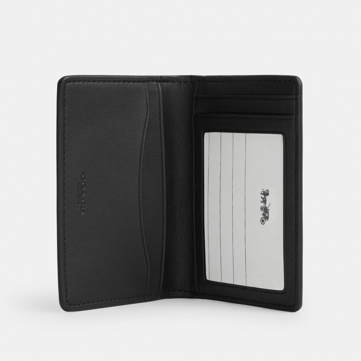 Coach ID Wallet In Signature Canvas - Black Signature (Men's)