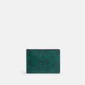 Coach Compact Billfold Wallet In Signature Canvas - Sea Green (Men's)