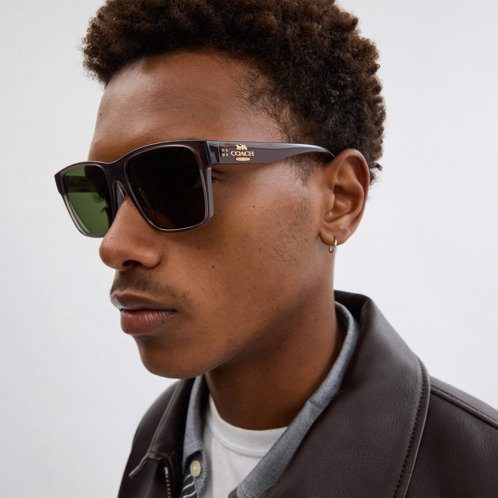 Coach Square Sunglasses - Transparent Gray (Men's)