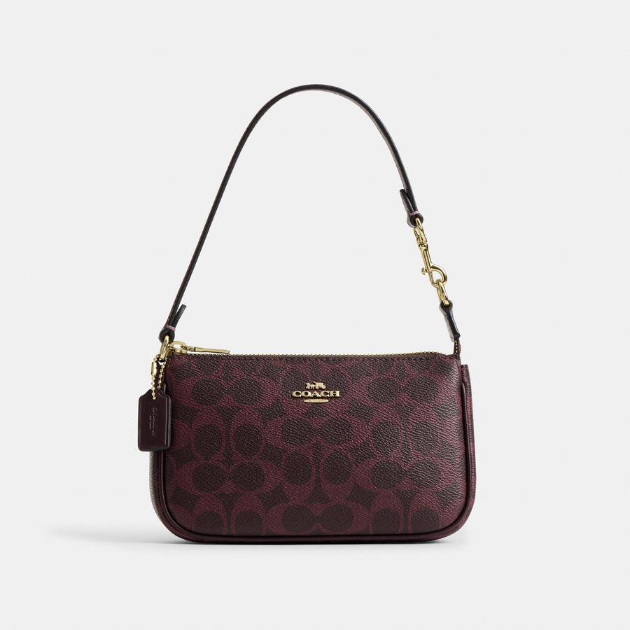 Coach Nolita 19 In Signature Canvas - Gold/Black Currant (Women's)