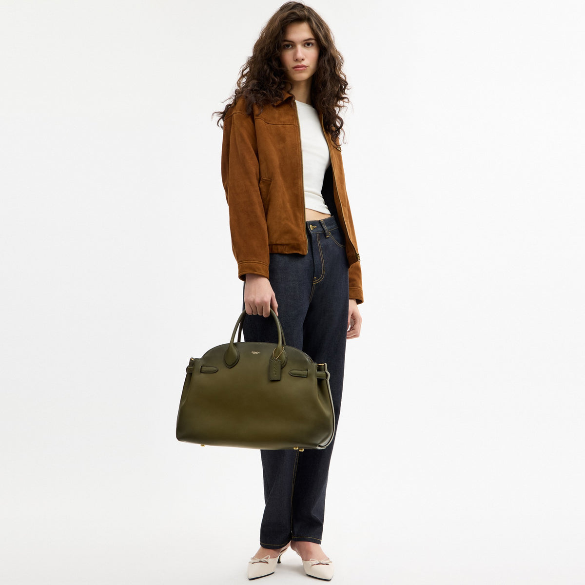 Coach Soft Empire Carryall Bag 40 - Brass/Olive (Women's)