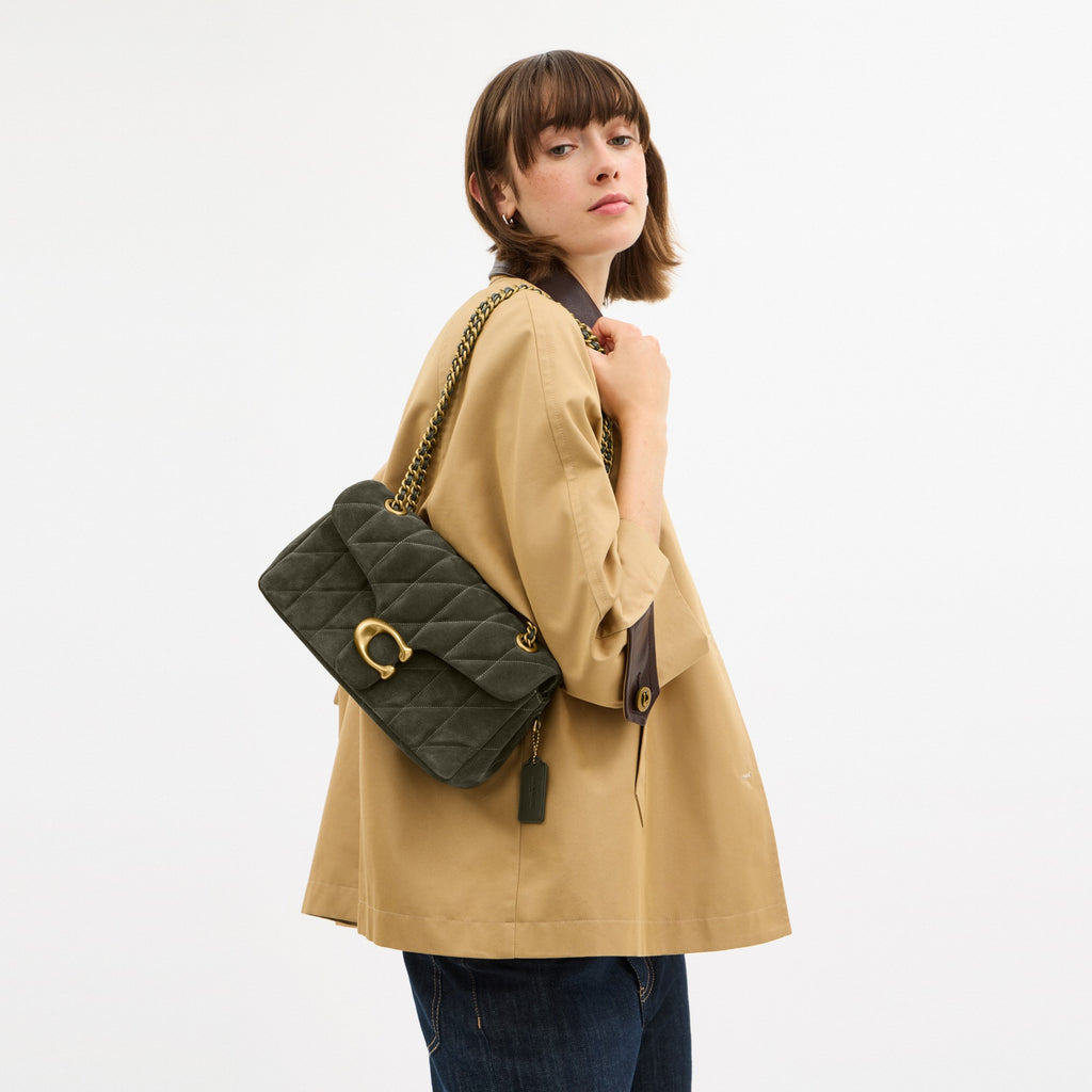 Coach Tabby Shoulder Bag 26 With Quilting - Brass/Olive (Women's)