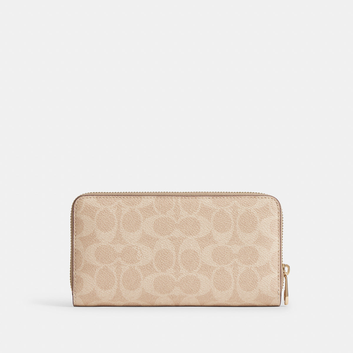 Coach Long Zip Around Wallet In Signature Canvas - Gold/Sand/Chalk (4)