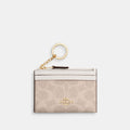 Coach Mini Skinny ID Case In Signature Canvas - Gold/Sand/Chalk (Women's)