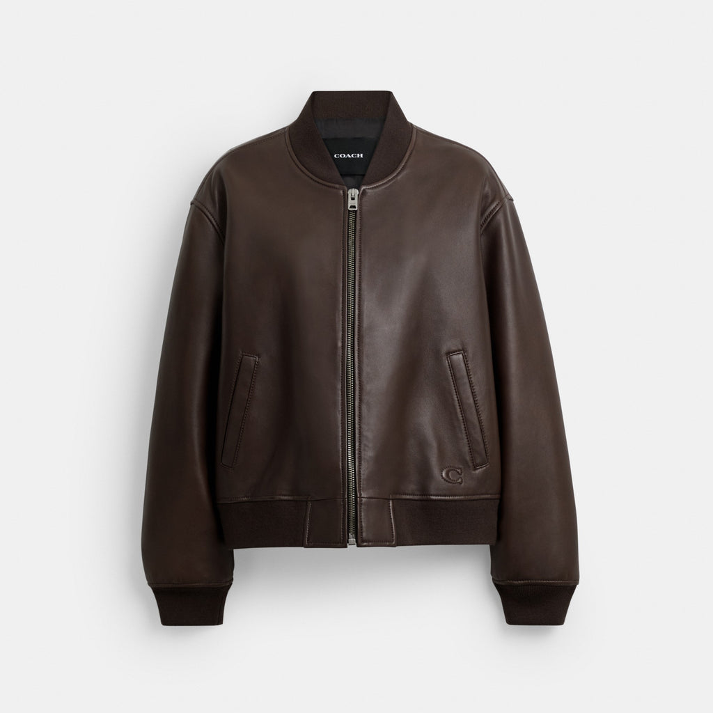 Coach Leather Bomber - Maple (Women's)