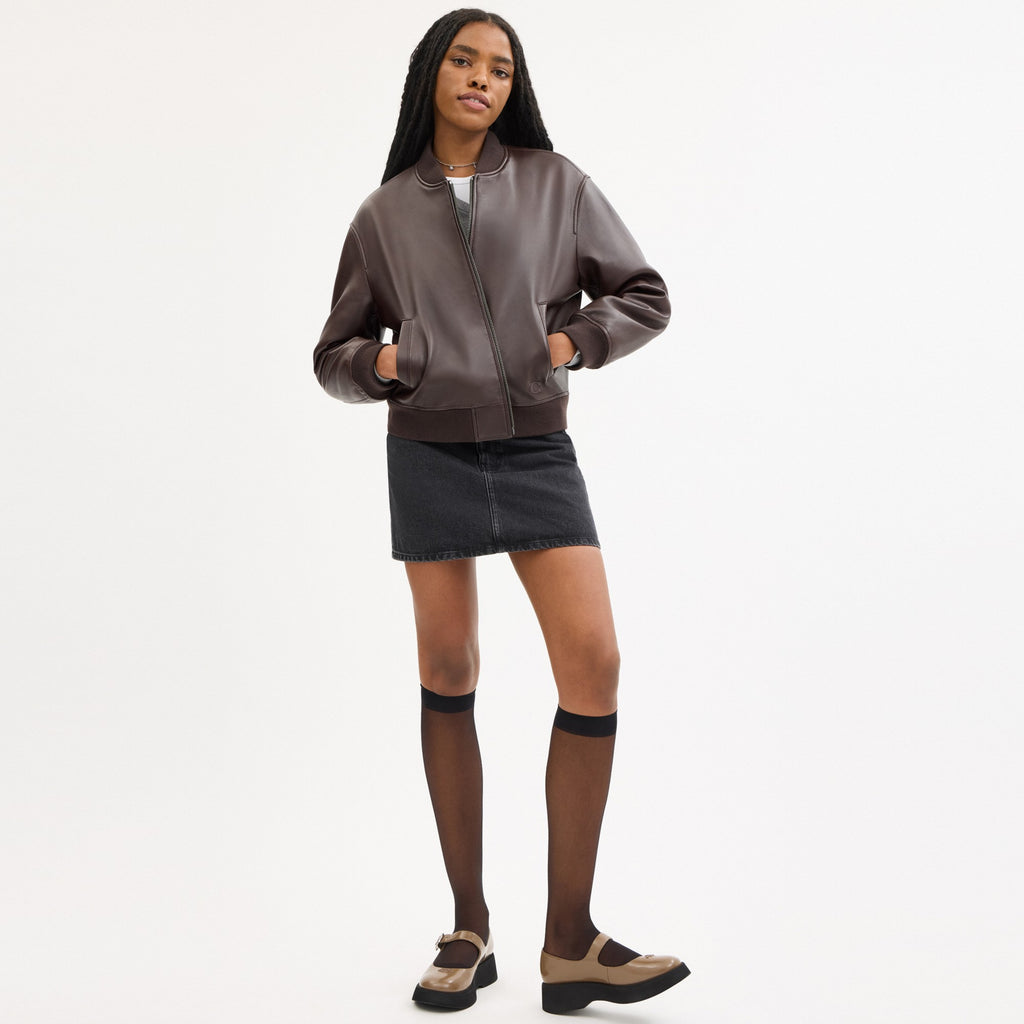 Coach Leather Bomber - Maple (Women's)