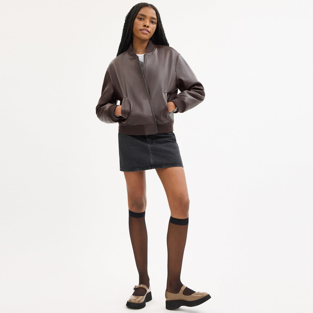 Coach Leather Bomber - Maple (Women's)