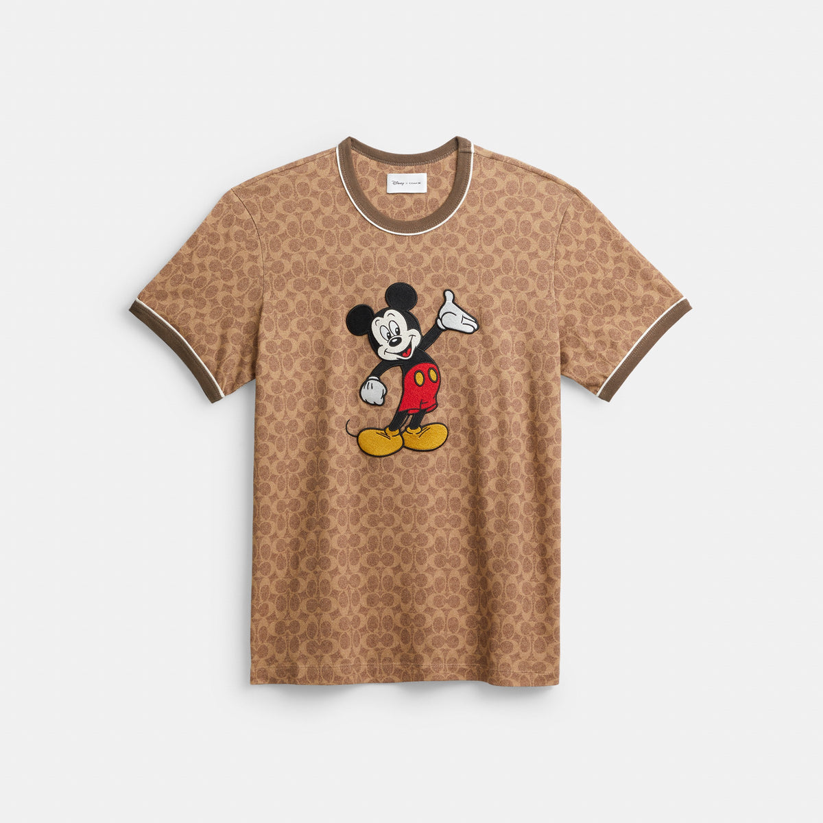 Coach Disney X Coach Signature Mickey Mouse T-Shirt - Tan Signature