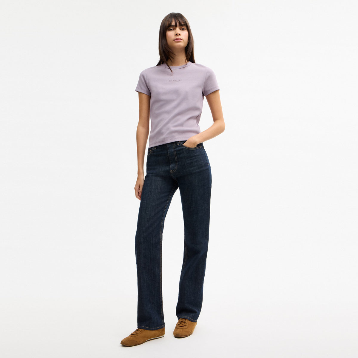 Coach New York Ribbed T-Shirt - Wisteria Purple (Women's)