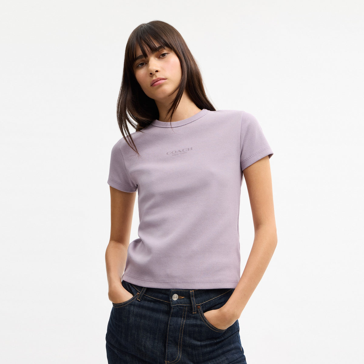 Coach New York Ribbed T-Shirt - Wisteria Purple (Women's)