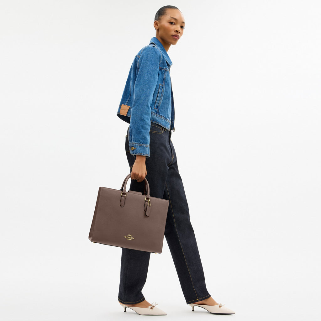Coach Maggie Tote Bag - Gold/Dark Stone (Women's)
