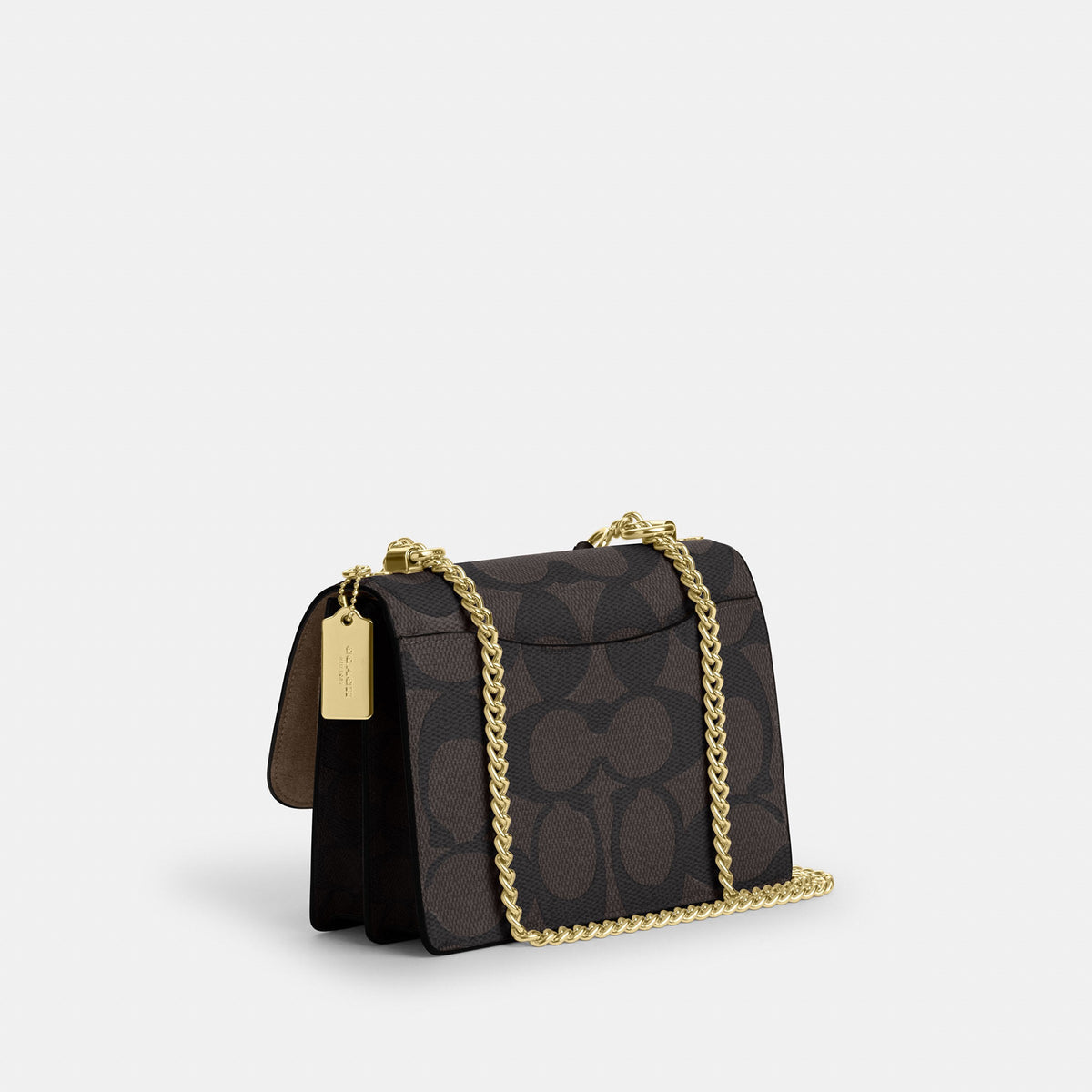Coach Klare Crossbody Bag In Blocked Signature Canvas - Gold/Walnut/Tan (2)