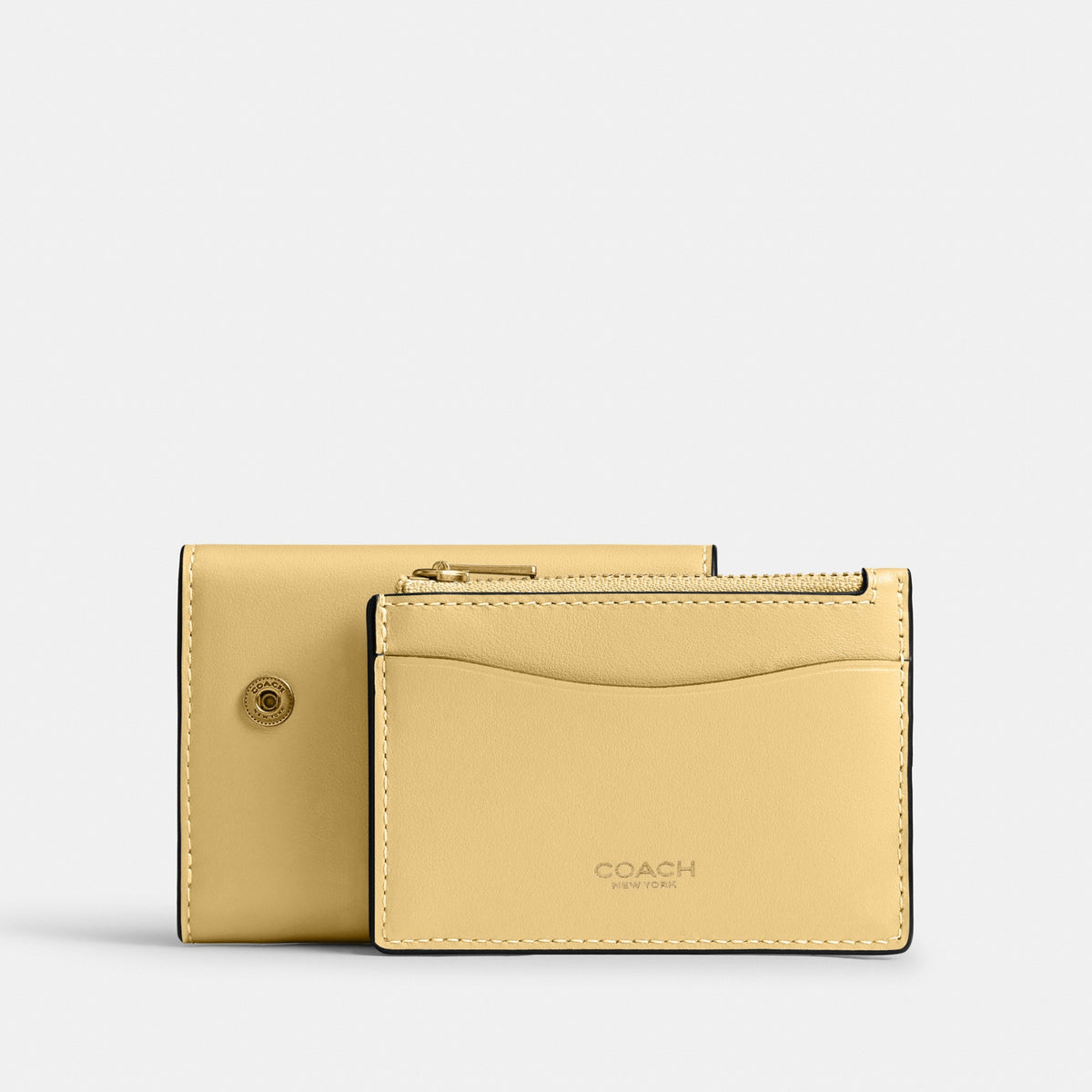 Coach Essential Card Holder Wallet - Brass/Vanilla (Women's)