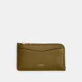 Coach New York Zip Card Case - Brass/Muted Olive (Women's)