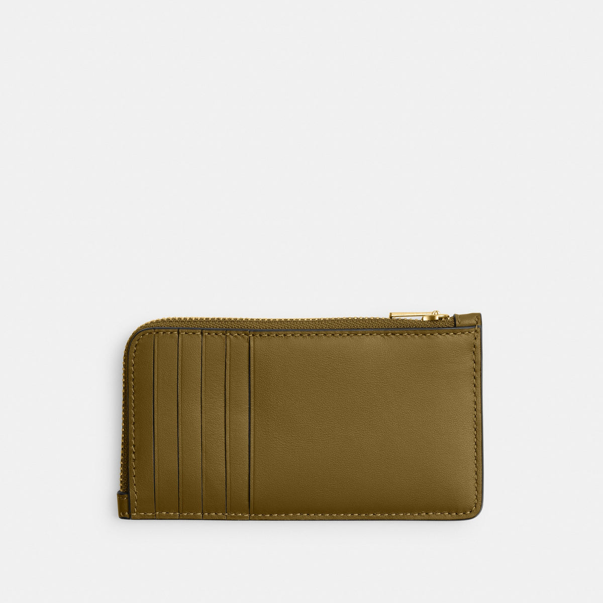 Coach New York Zip Card Case - Brass/Muted Olive (Women's)