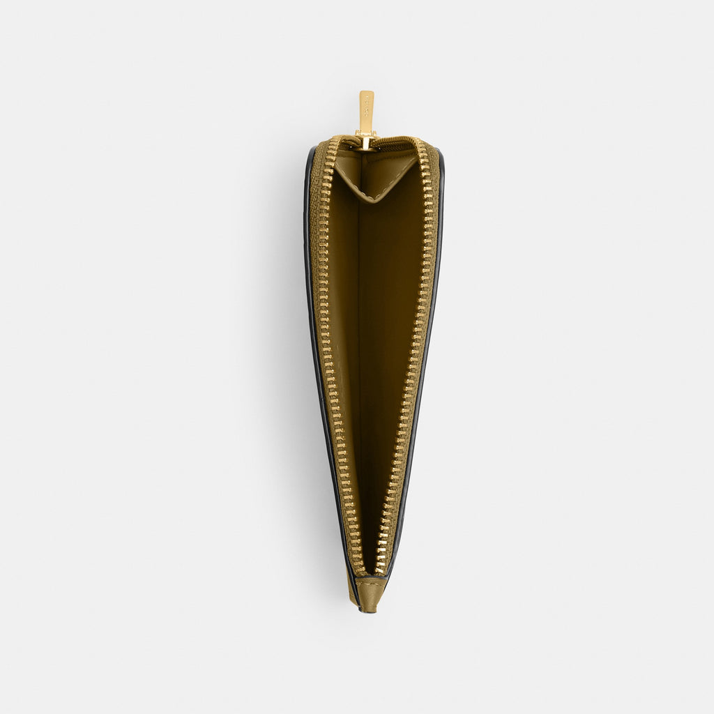 Coach New York Zip Card Case - Brass/Muted Olive (Women's)