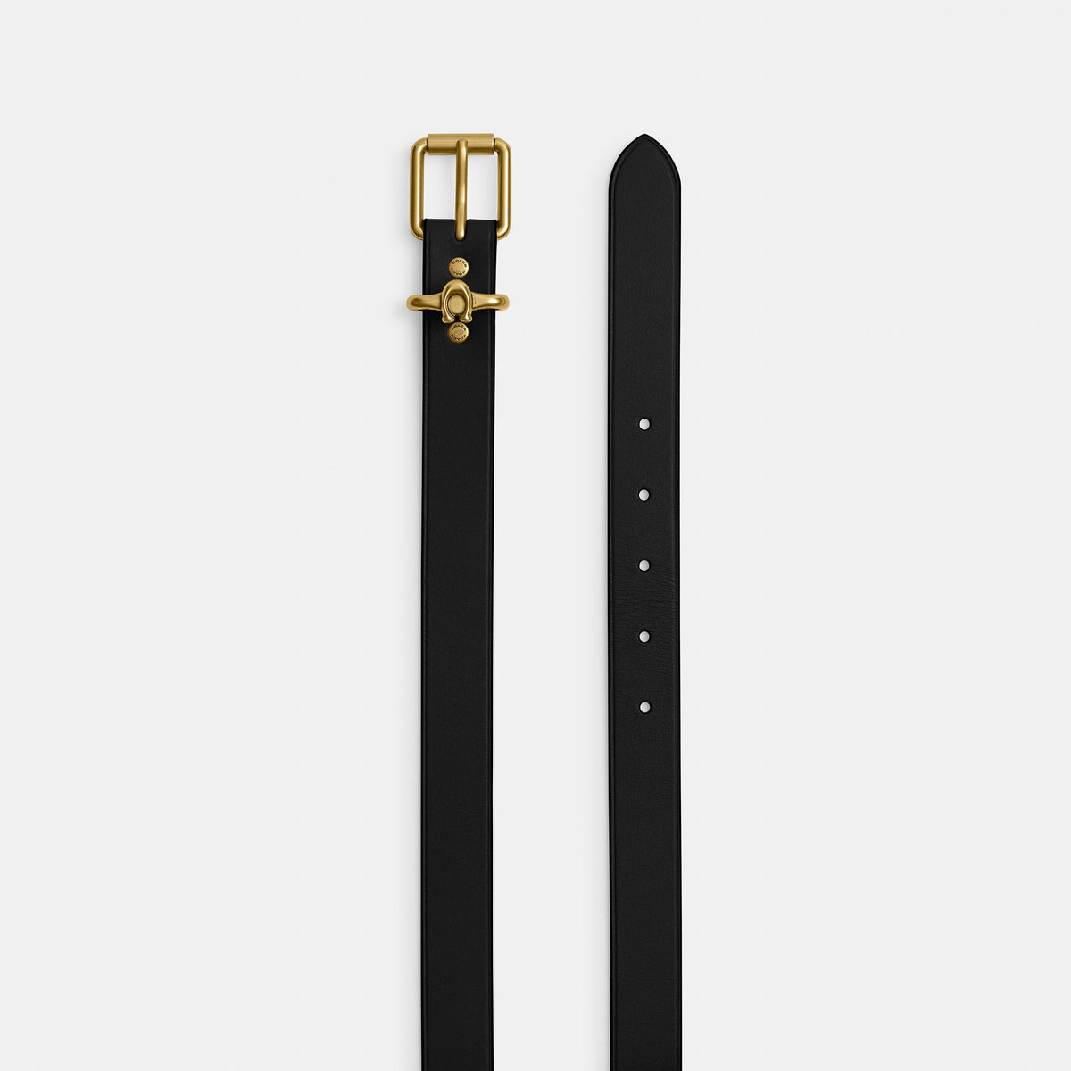 Coach Roller Buckle Belt, 25MM - Brass/Black (3)