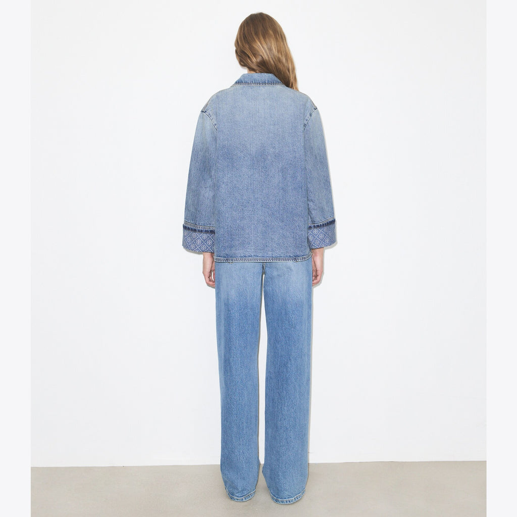 Tory Burch Denim Barn Jacket - Light Vintage Wash - 5